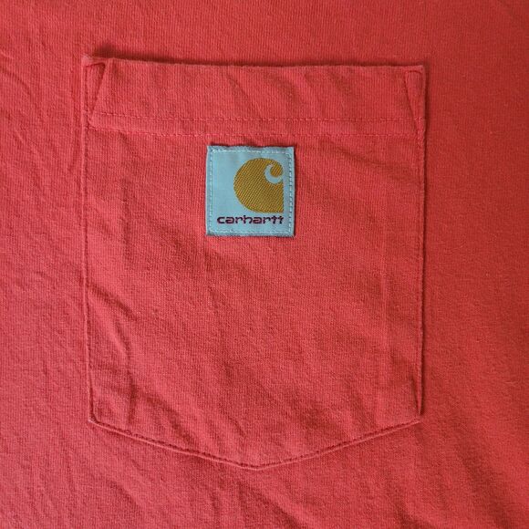 Carhartt Loose Fit Pocket T-Shirt Red Men’s Large Workwear Tee - Picture 4 of 8